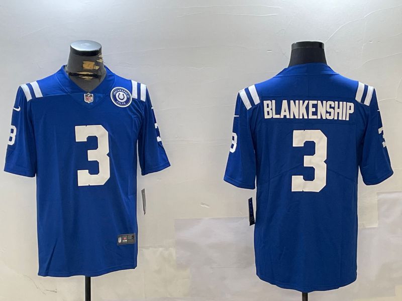 Men Indianapolis Colts #3 Blankenship Blue Second generation 2024 Nike Limited NFL Jersey style 2->indianapolis colts->NFL Jersey